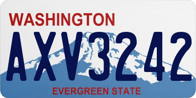 WA license plate AXV3242