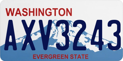 WA license plate AXV3243