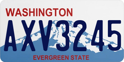 WA license plate AXV3245
