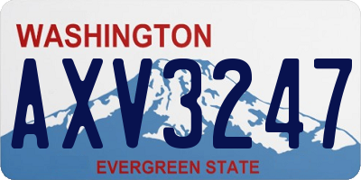 WA license plate AXV3247