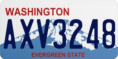 WA license plate AXV3248