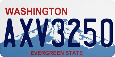 WA license plate AXV3250