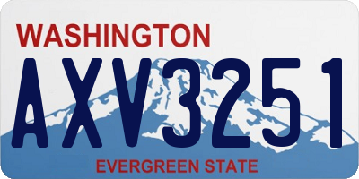 WA license plate AXV3251