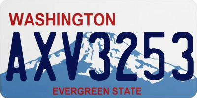 WA license plate AXV3253