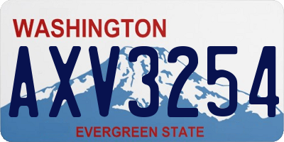 WA license plate AXV3254