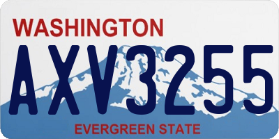 WA license plate AXV3255