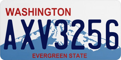 WA license plate AXV3256
