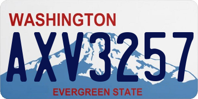 WA license plate AXV3257