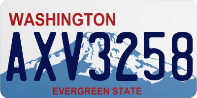 WA license plate AXV3258