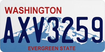 WA license plate AXV3259