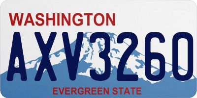 WA license plate AXV3260