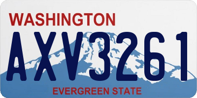 WA license plate AXV3261