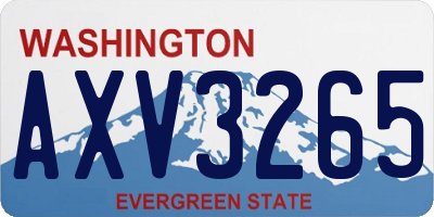 WA license plate AXV3265