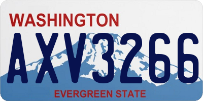 WA license plate AXV3266