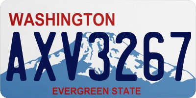 WA license plate AXV3267