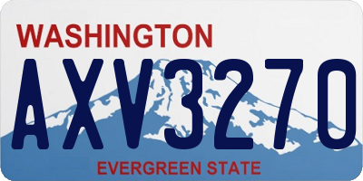 WA license plate AXV3270