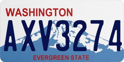 WA license plate AXV3274