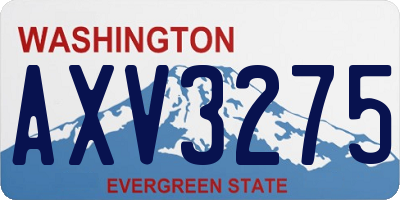 WA license plate AXV3275