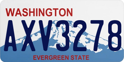 WA license plate AXV3278