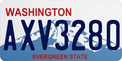 WA license plate AXV3280