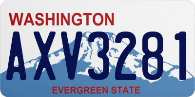 WA license plate AXV3281