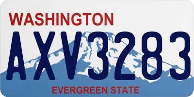 WA license plate AXV3283