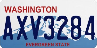 WA license plate AXV3284