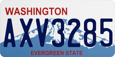 WA license plate AXV3285