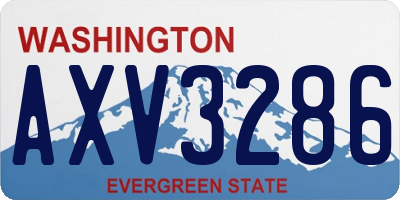 WA license plate AXV3286
