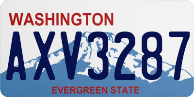 WA license plate AXV3287