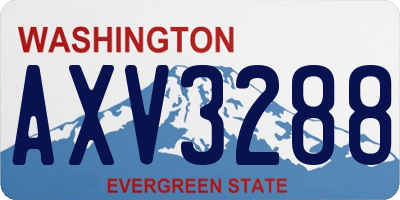 WA license plate AXV3288
