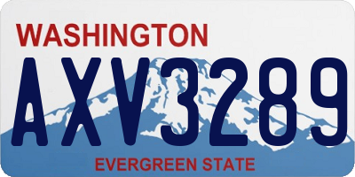 WA license plate AXV3289