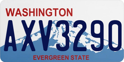 WA license plate AXV3290