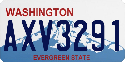 WA license plate AXV3291