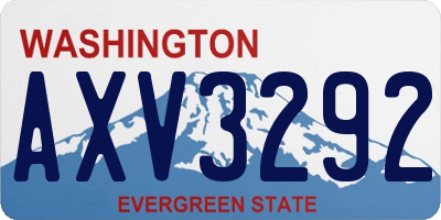 WA license plate AXV3292