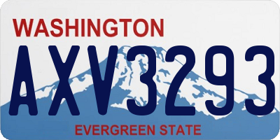 WA license plate AXV3293