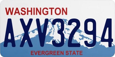 WA license plate AXV3294