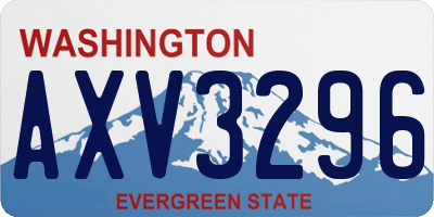 WA license plate AXV3296