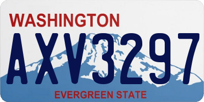 WA license plate AXV3297