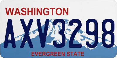 WA license plate AXV3298