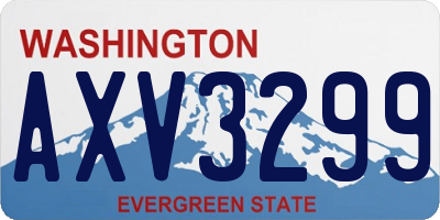 WA license plate AXV3299