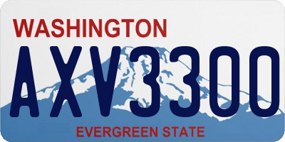 WA license plate AXV3300
