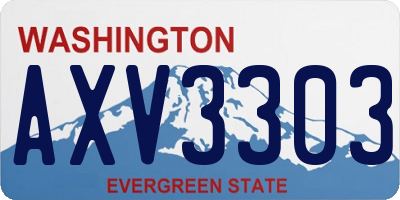 WA license plate AXV3303
