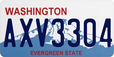 WA license plate AXV3304