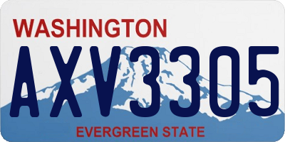 WA license plate AXV3305