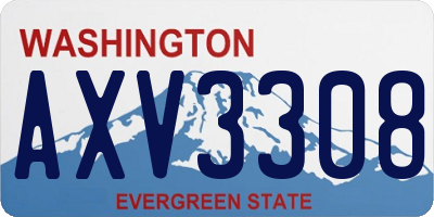 WA license plate AXV3308