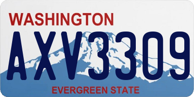WA license plate AXV3309