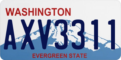 WA license plate AXV3311