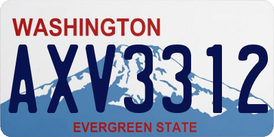 WA license plate AXV3312