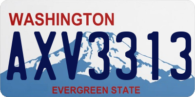WA license plate AXV3313